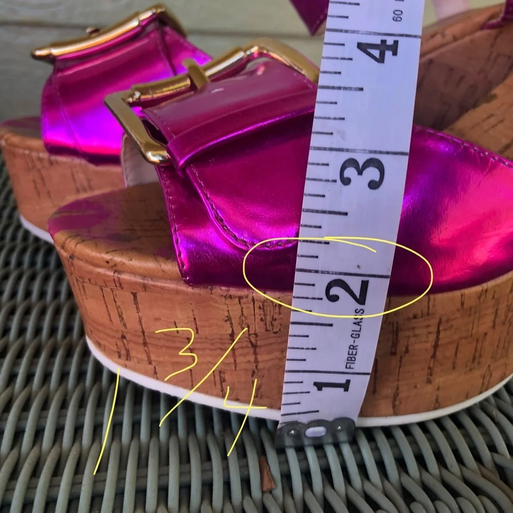Juicy Couture Metallic Hot Pink Platform Sandals